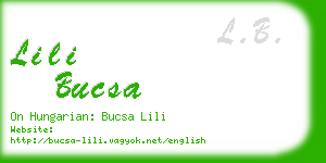 lili bucsa business card